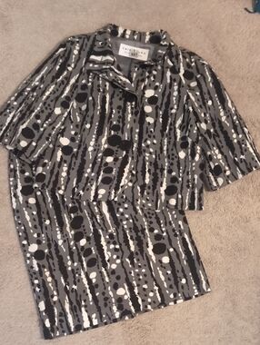 Trina Turk Black and White Abstract Suit